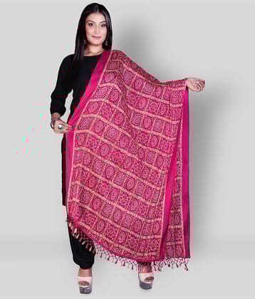 Apratim Pink Silk Bandhej Dupatta - Single