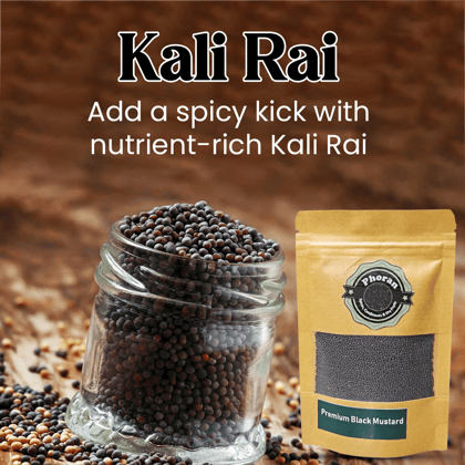 Buy Black Mustard Seeds Rai Online India - Tempering Spice | Phoran Essential for Tempering, Pickles & South Indian Cooking