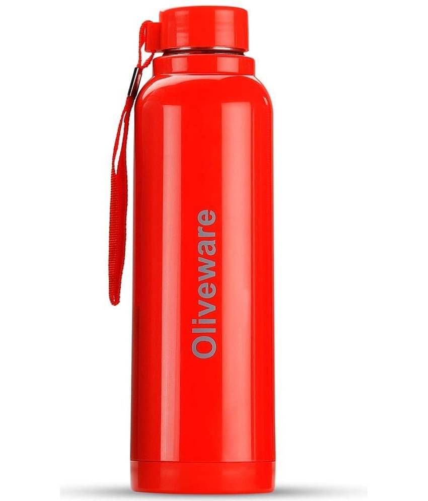 Oliveware Red Steel Flask ( 700 )