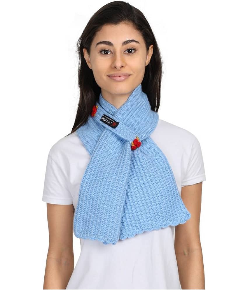 KC Store Women's Blue Handmade Woolen Muffler For Winters