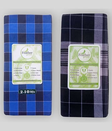 Feather Green - Multi Cotton Men's Lungi ( Pack of 2 )