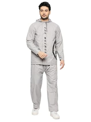 Avengers Reversible Raincoat for Men with Waterproof Pant, Inbuilt Hood & Carry Bag | Durable & Lightweight Rainsuit | Grey