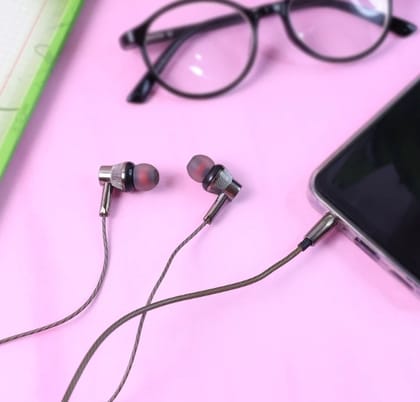 PULSEAURA Premium Wired Earphones with Mic - (1 Pc)