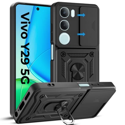 A rtistque Armor Bumper Back Case Cover for Vivo Y29 5G / Vivo Y19s 5G | Stylish Ring Holder & Inbuilt Stand | Sliding Camera Cover | TPU Protective Design | Vivo Y29 & Y19s Back Cover - Black A rtistque Armor Bumper Back Case Cover for Vivo Y29 5G / Viv A rtistque Armor Bumper Back Case Cover for Vivo Y29 5G / Vivo Y19s 5G | Stylish Ring Holder & Inbuilt Stand | Sliding Camera Cover | TPU Protective Design | Vivo Y29 & Y19s Back Cover - Black A rtistque Armor Bumper Back Case Cover for Vivo Y29 5G / Viv