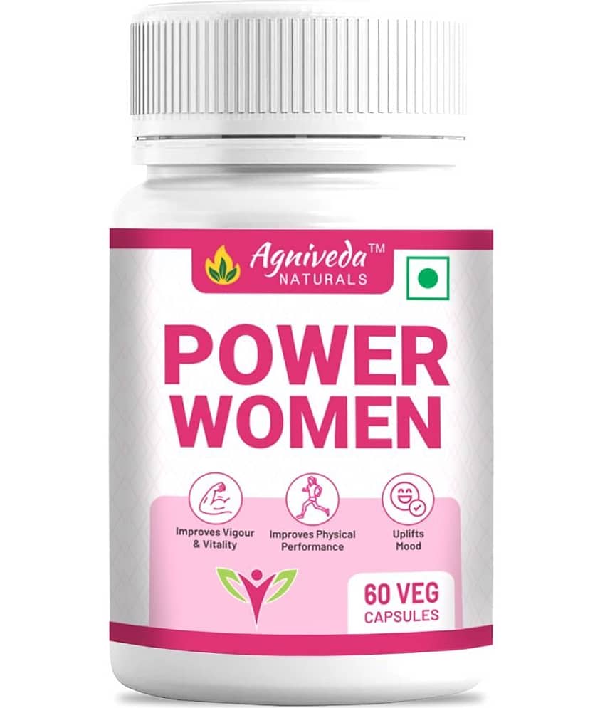 Agniveda Naturals Power Woman | All-Natural Stamina Booster For Women | Ashoka, Lodhra - 60 Caps