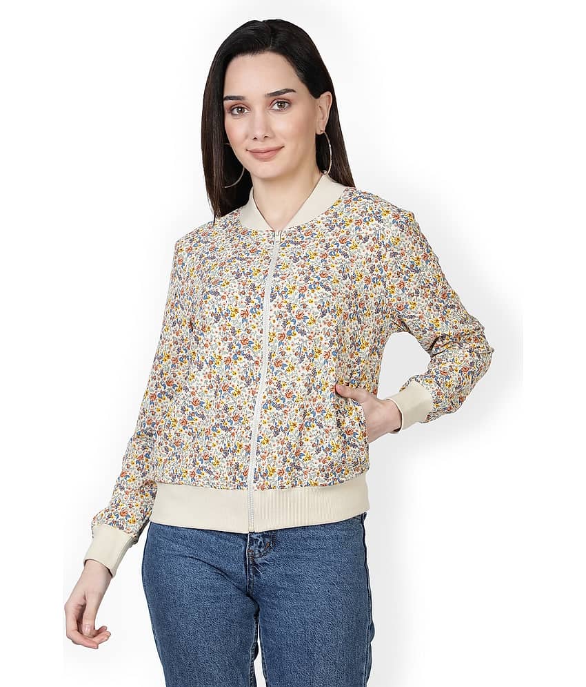 NUEVOSDAMAS Women Bomber Jacket ( Beige )