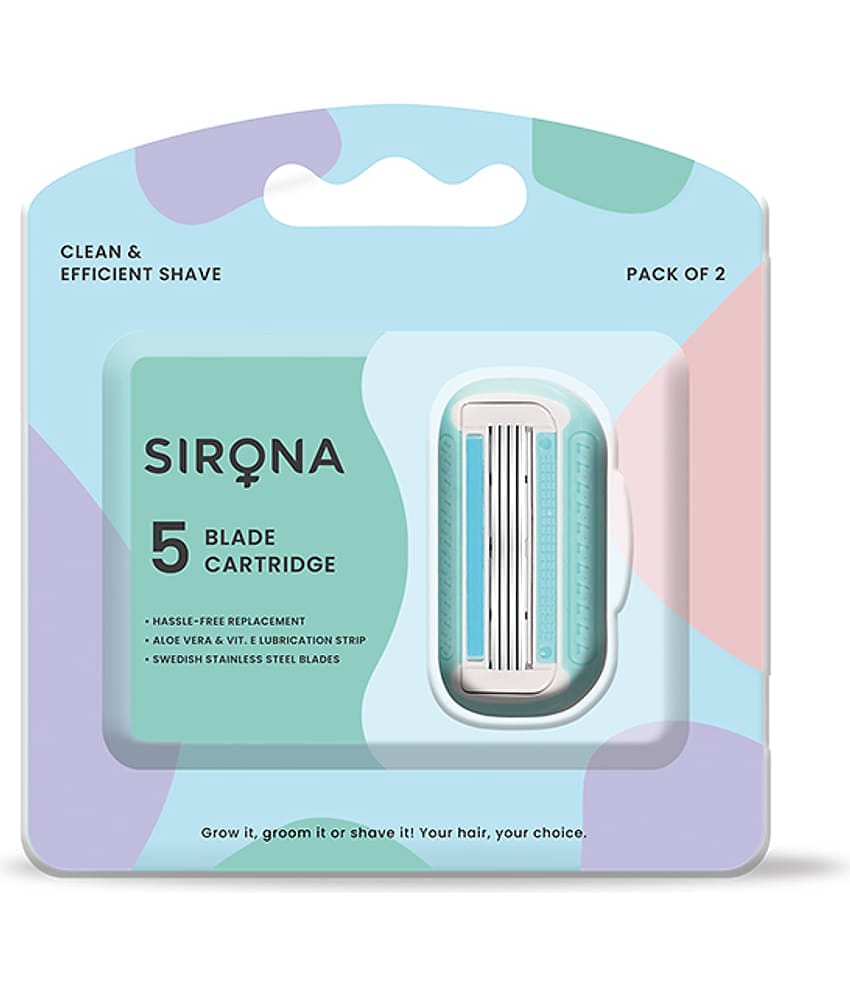 Sirona Hair Removal Razor Blades/Refills/Cartridges for Women - Pack of 2 | 5 Swedish Stainless Steel Blades