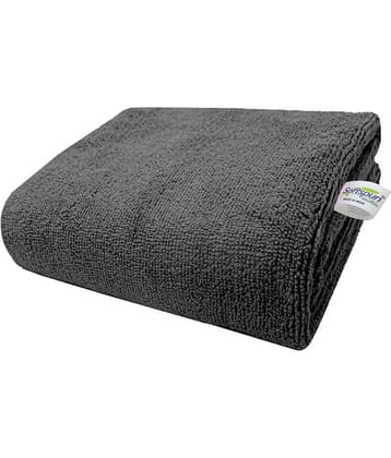 SOFTSPUN - Dark Grey Microfibre Solid Bath Towel (Pack of 1)