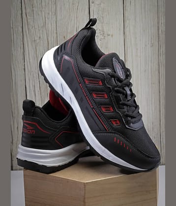 ASIAN PLATINUM-04 Black Men's Sports Running Shoes