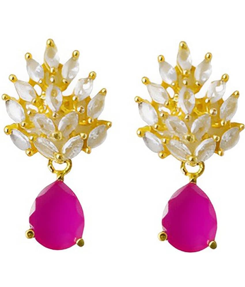 gilher - Pink Danglers Earrings ( Pack of 1 )