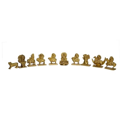 Handcrafted Brass Navagraha Statue | Spiritual Home & Office Decor, Height : 3 Inch (BSMAS958 A)