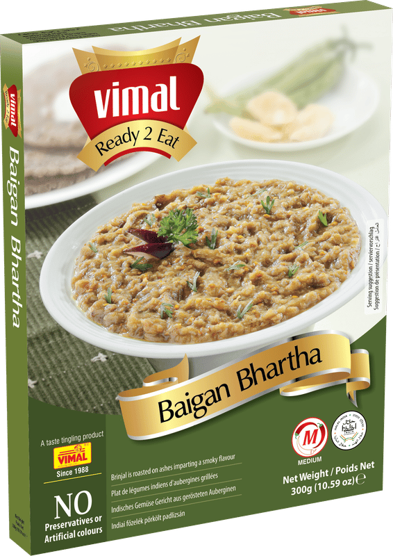 VIMAL Ready to Cook and EatBaingan Bhartha Instant Mix Vegetarian with No Added Preservative and Colours - 300g(Pack of 4)