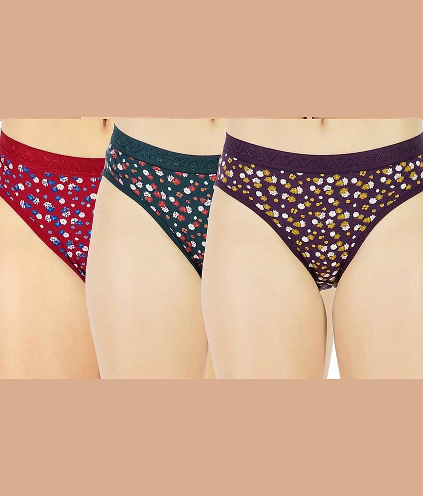 Ladyland Pack of 3 Cotton Hipster For Women ( Multicolor )
