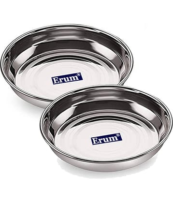 erum 2 Pcs Stainless Steel Steel Dessert Plate
