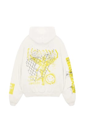 Nirvana Designed Oversized Hoodie-S / White