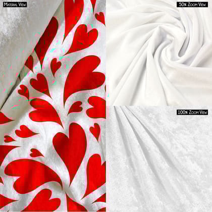 ArtzFolio Valentine Hearts Bolster Cover Booster Cases | Concealed Zipper Opening-Bolster Cover; Luxurious Velvet / 24inch Width x 9" Diameter; SINGLE; No Filler