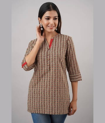 FabbibaPrints Women's Cotton Tunic ( Beige )