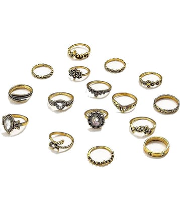 FASHION FRILL - Golden Rings Combo ( Pack of 1 )