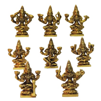 Brass Ashta Laxmi Set – Eight Forms Lakshmi Brass God Idol Set, Height : 3.5 Inch (BSMAS1612 D)