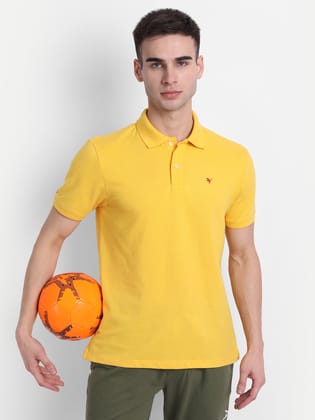 Premium Yellow Cotton Half Sleeve Polo-S-38