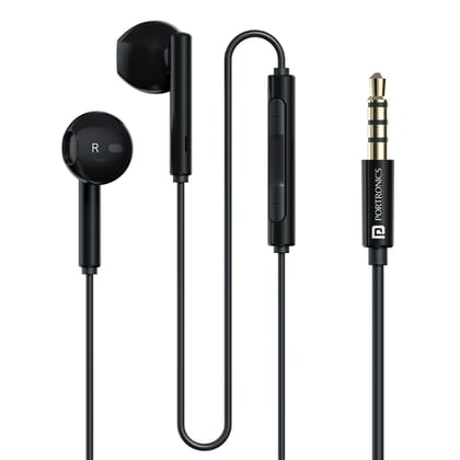 Portronics Conch Theta A in Ear 3.5mm Wired Earphones with In Line HD Mic, Powerful Audio, 14.2mm Dynamic Driver, Unique Earbuds Design, TPE Anti Tangle Wire,In line Controls,Wide Compatibility(Black) Portronics Conch Theta A in Ear 3.5mm Wired Earphones with In Line HD Mic, Powerful Audio, 14.2mm Dynamic Driver, Unique Earbuds Design, TPE Anti Tangle Wire,In line Controls,Wide Compatibility(Black)