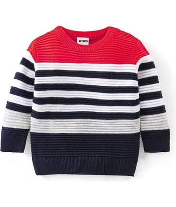 GTwo Pack of 1 Boys Woollen Blend Pullover Sweater ( Red & Black )