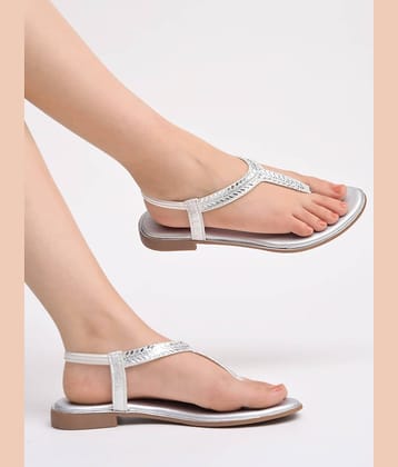 Stylestry Silver Women's Flats