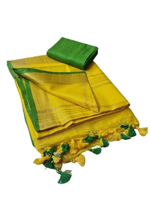 Exclusive | Women's Cotton Linen Slub Saree