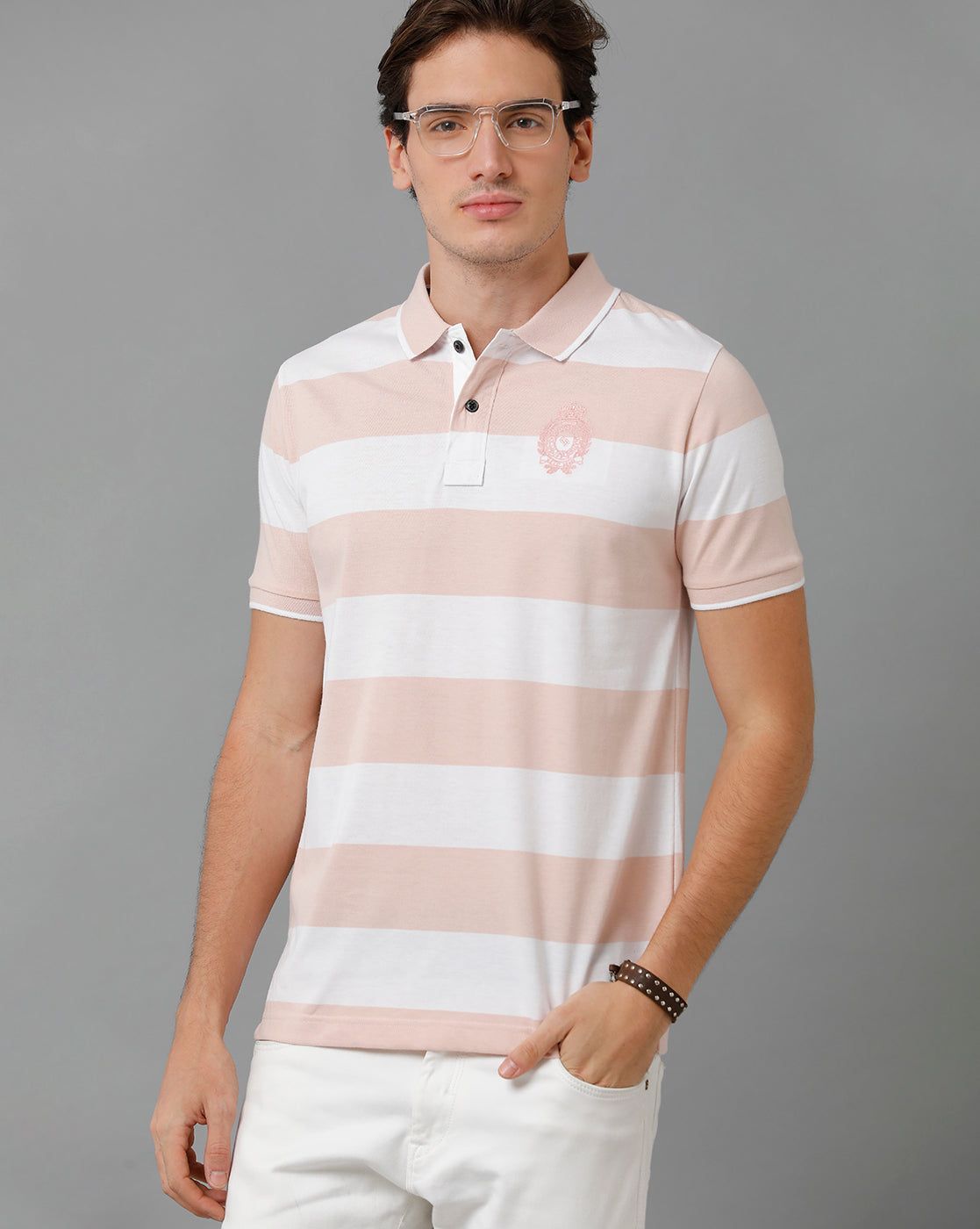 Classic Polo Men's Cotton Half Sleeve Striped Slim Fit Polo Neck Multicolor T-Shirt | Cpeg - 295 B