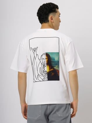 White Supima Oversized Graphic T-shirt-S