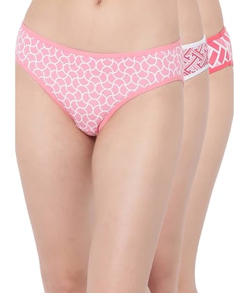 Clovia Pack of 3 Cotton Printed Women's Bikini ( Multicolor ) Clovia Panty