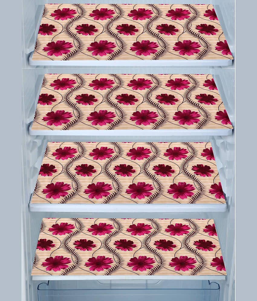 E-Retailer Set of 4 PVC Gold Fridge Mats