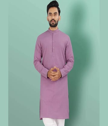 Ethnic Trendz Jacquard Plain Regular Kurta For Men ( Pink )