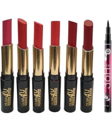 Lenon Black Pen Eyeliner & Creme Lipstick Multi Pack of 7 7 g