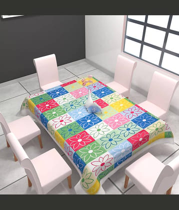 CASA FURNISHING Printed Vinyl 6 Seater Rectangle Table Cover ( 228 x 152 ) cm Pack of 1 Yellow
