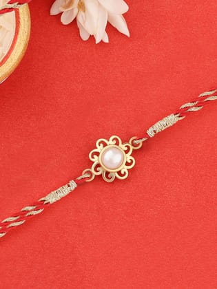 Pearl Gold Rakhi For Brother