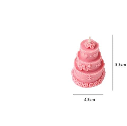 SS Enterprise Organic Soy Wax Cake Shape Designer Candle for Decoration | Scented Aromatic Fragrance Candles | Smoke-Free Cake Candle | Birthday Candle (Pack of 1, Green)