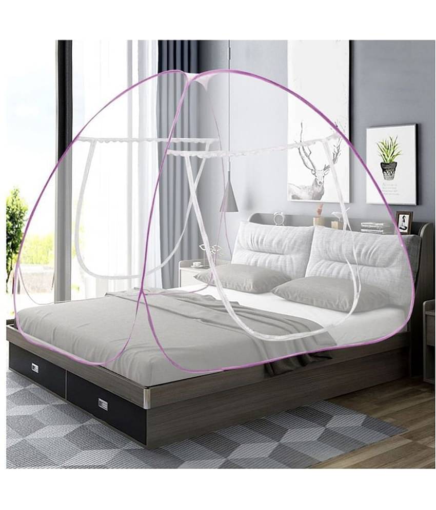 Silver Shine - Pink Cotton Foldable Mosquito Net, Machardani ( Pack of 1 )