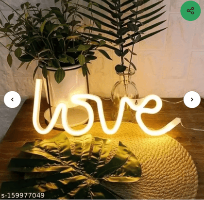 Neon LED Love Sign - USB Powered Pink Neon Light for Home Decor
