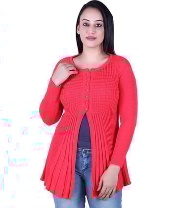 Ogarti Acrylic Pink Buttoned Cardigans - Single