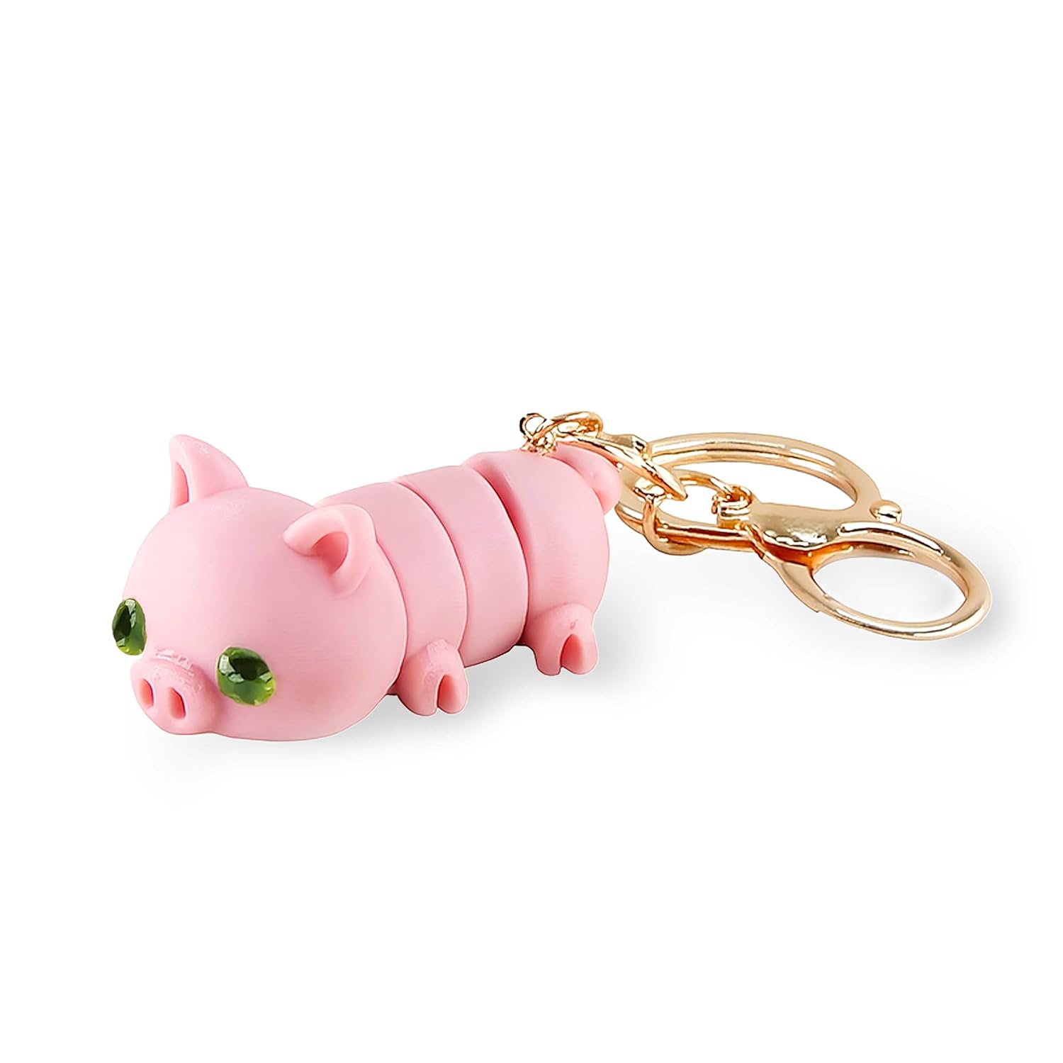 Vinglits Farm Buddies 3D Printed Keychains – Articulated Animal Toys, Pocket-Friendly Keyrings, Stress Relief Desk Toy for Kids & Adults (Poppy – The Pig, Medium)