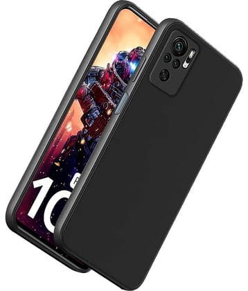 BEING STYLISH - Black Silicon Plain Cases Compatible For Redmi Note 10s ( Pack of 1 )