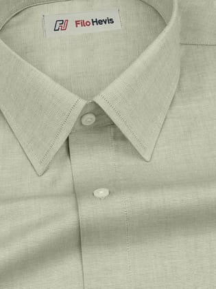 Filafil Fabric Regular Fit Formal Shirt Full Sleeve -Light Greyish Green-S