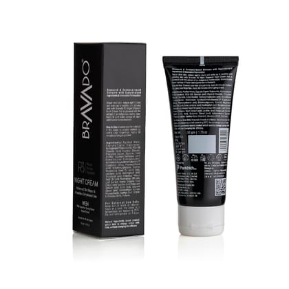 BRAVADO R3 Night Cream - Replenish Tired Skin | Reduces Fine Lines, Wrinkles, Dark Spots & Pores | Improves Skin Firmness | Anti-Ageing Night Cream | For Men & Women | Moisturizing Face Cream - 50g