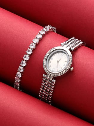 The-Dotted-Oval-Watch-With-Bracelet-Combo-Watch Combos
