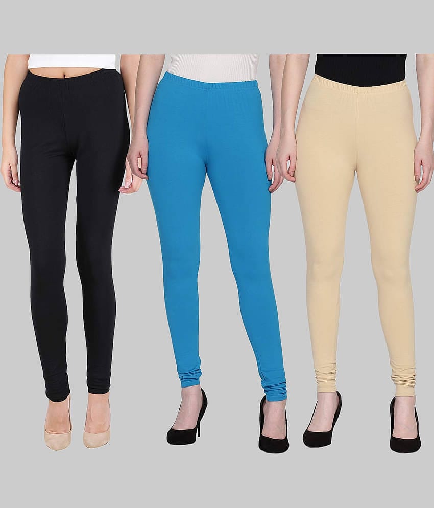 FnMe - Multicolor Lycra Women's Leggings ( Pack of 3 )