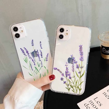 Purple Floral Leaf Custom Slim Soft Cases-Left Design