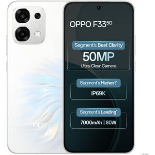 OPPO F33 5G (6GB RAM, 128GB Storage, Pearl White)