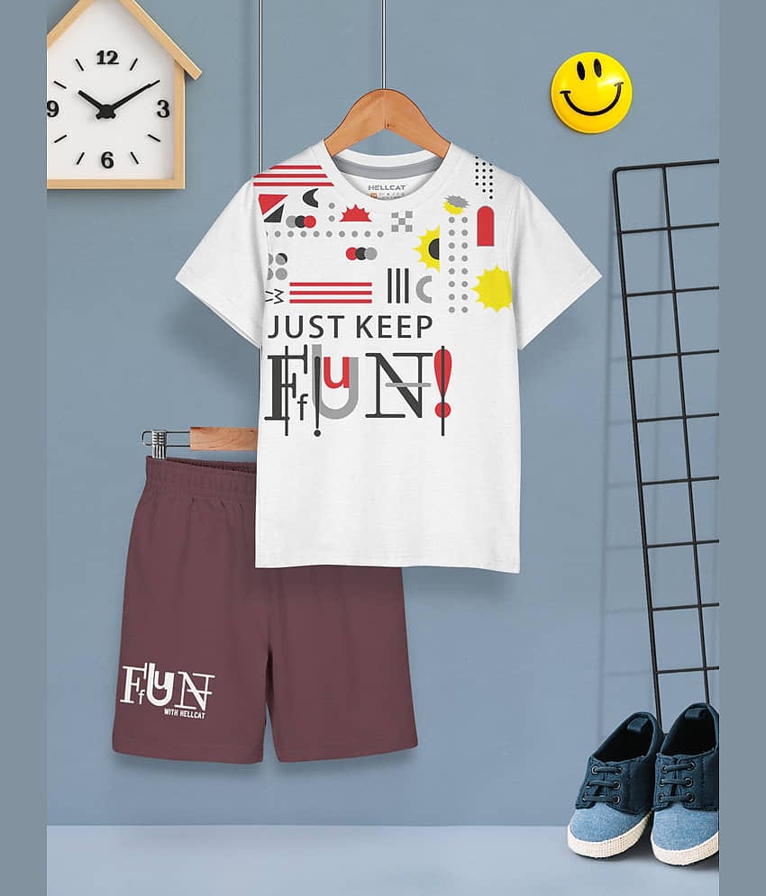 HELLCAT Pack of 1 Boys Cotton Blend T-Shirt & Shorts Set ( Green )