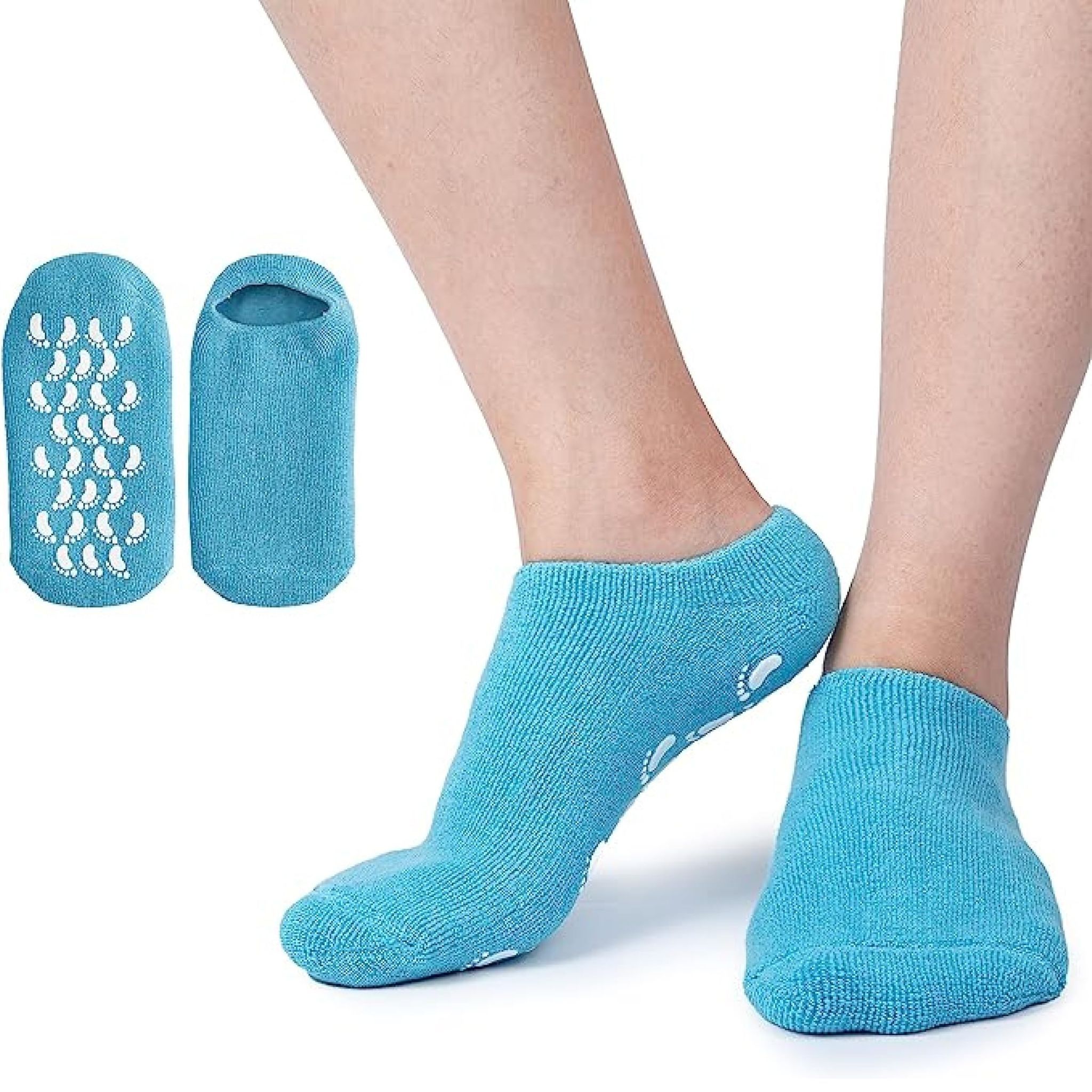 EZYFIT Moisturizing Silicone Gel Socks for Women and Men gel socks for dry cracked feet crack heel repair socks foot moisturizer socks Spa Gel Socks - 1 Pair